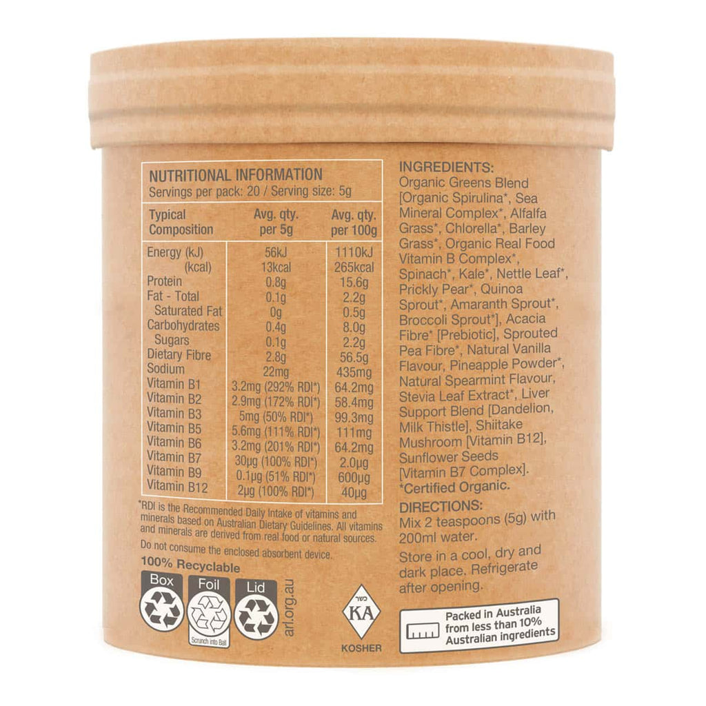 Raw Organic Greens - Vanilla Mint