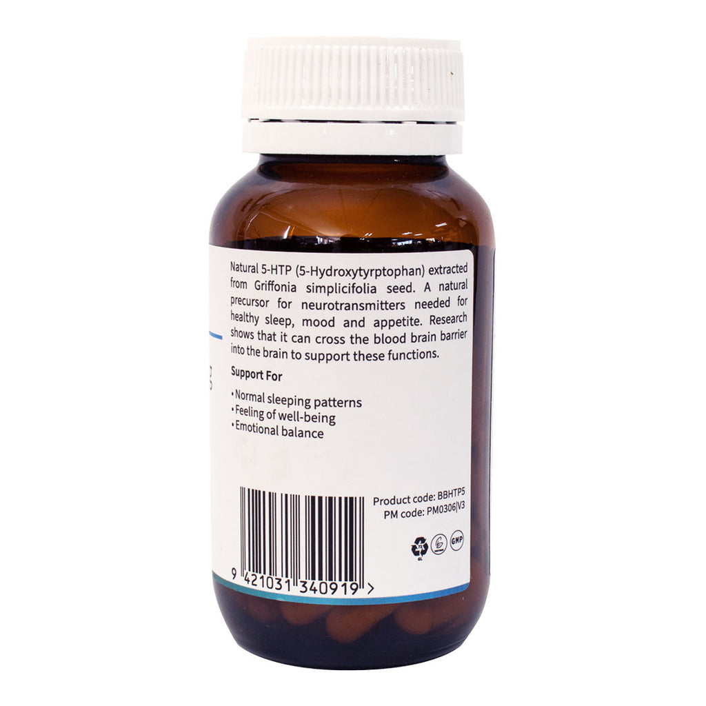 Brown supplement bottle with white label on a white background.