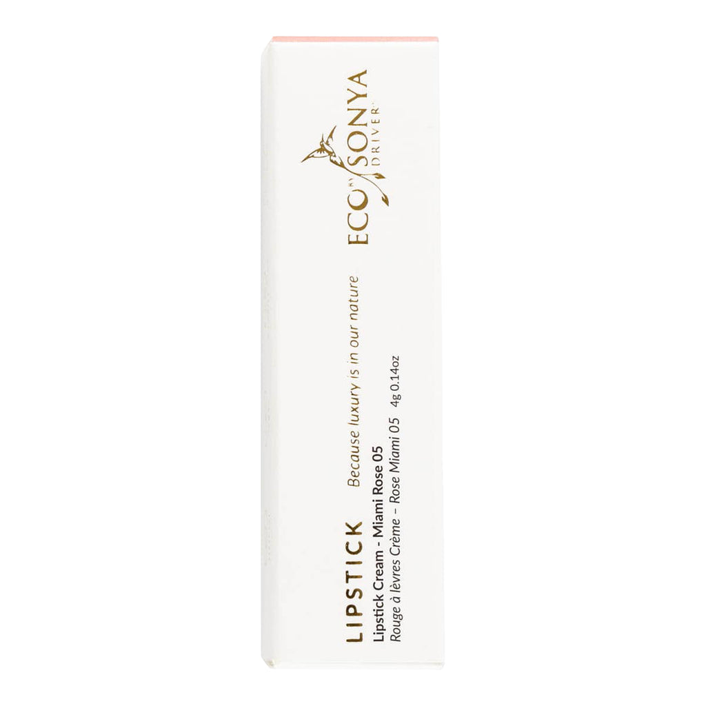 Lipstick packaging with 'Eco By Sonya' branding on a white background.