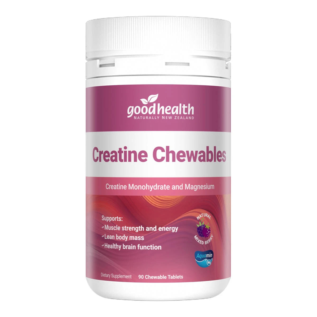 Goodhealth Creatine Chewables supplement bottle on a white background