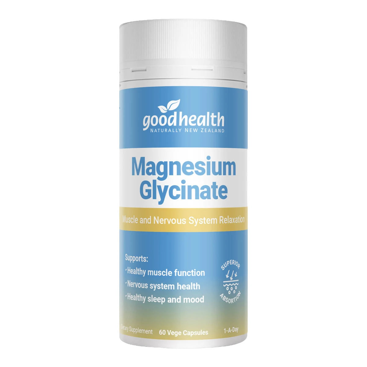 Good Health Magnesium Glycinate supplement container on a white background