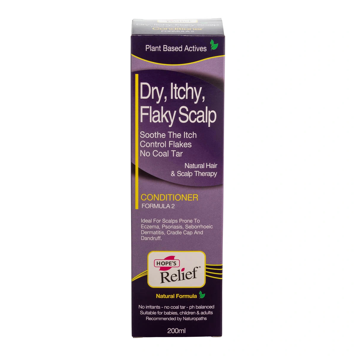 Box of Hope's Relief conditioner for dry, itchy, flaky scalp on a white background.