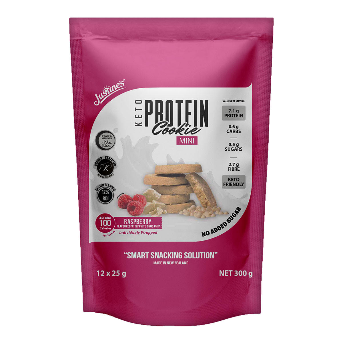 Justines Keto Protein Cookie Mini Raspberry_1