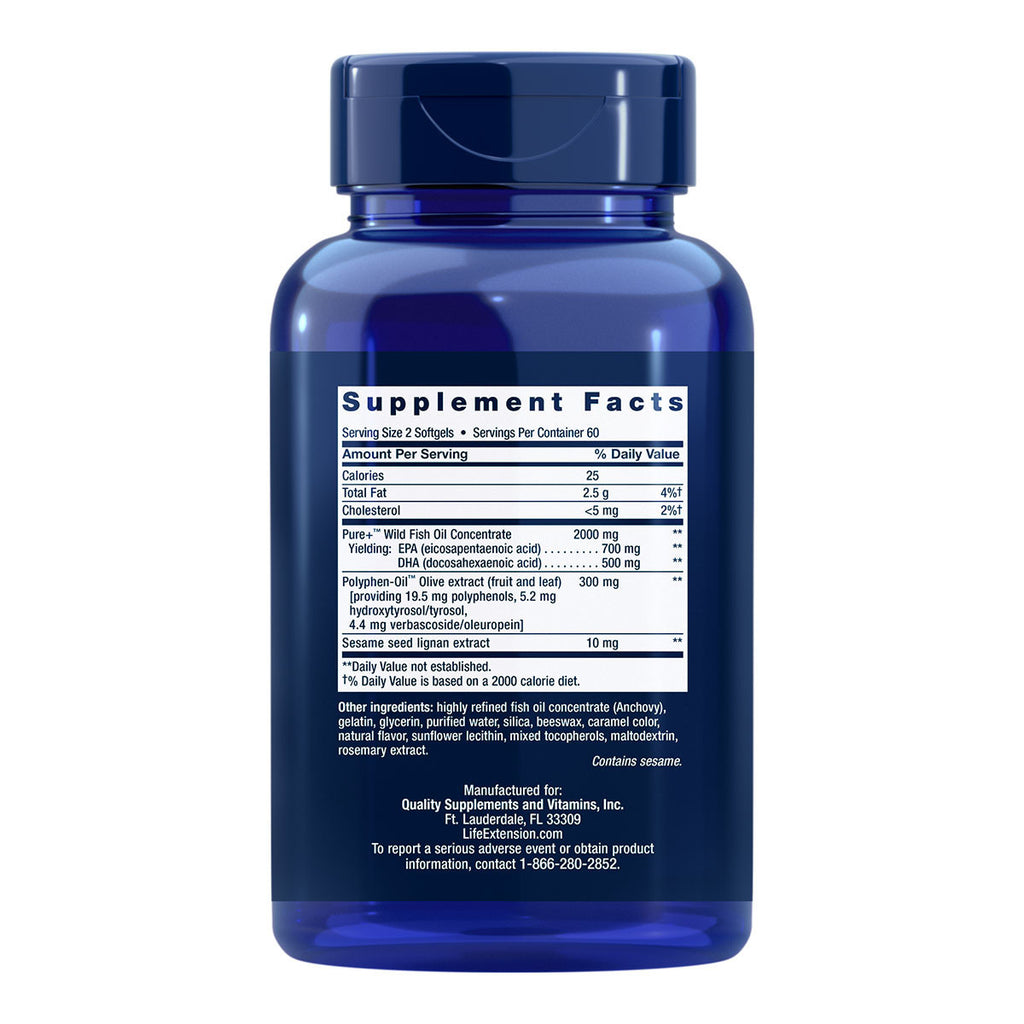 Life Extension Super Omega-3 EPA/DHA w/Sesame Lignans and Olive Fruit_2