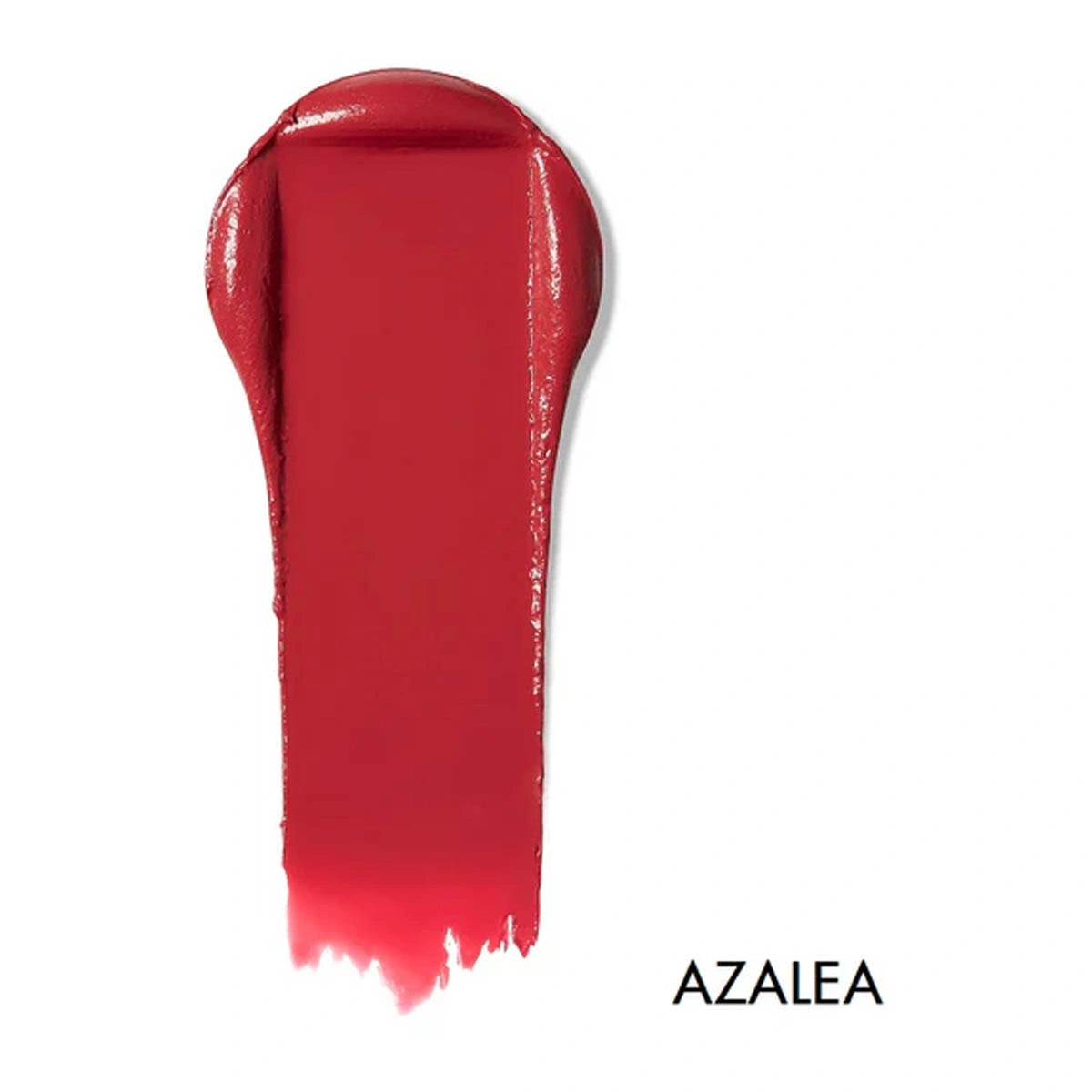 Swatch of lip & cheek cream in the shade 'Azalea'. Deep pinkish red.