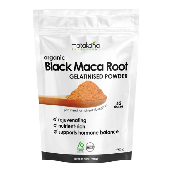 Black Maca Root Organic Gelatinised Powder