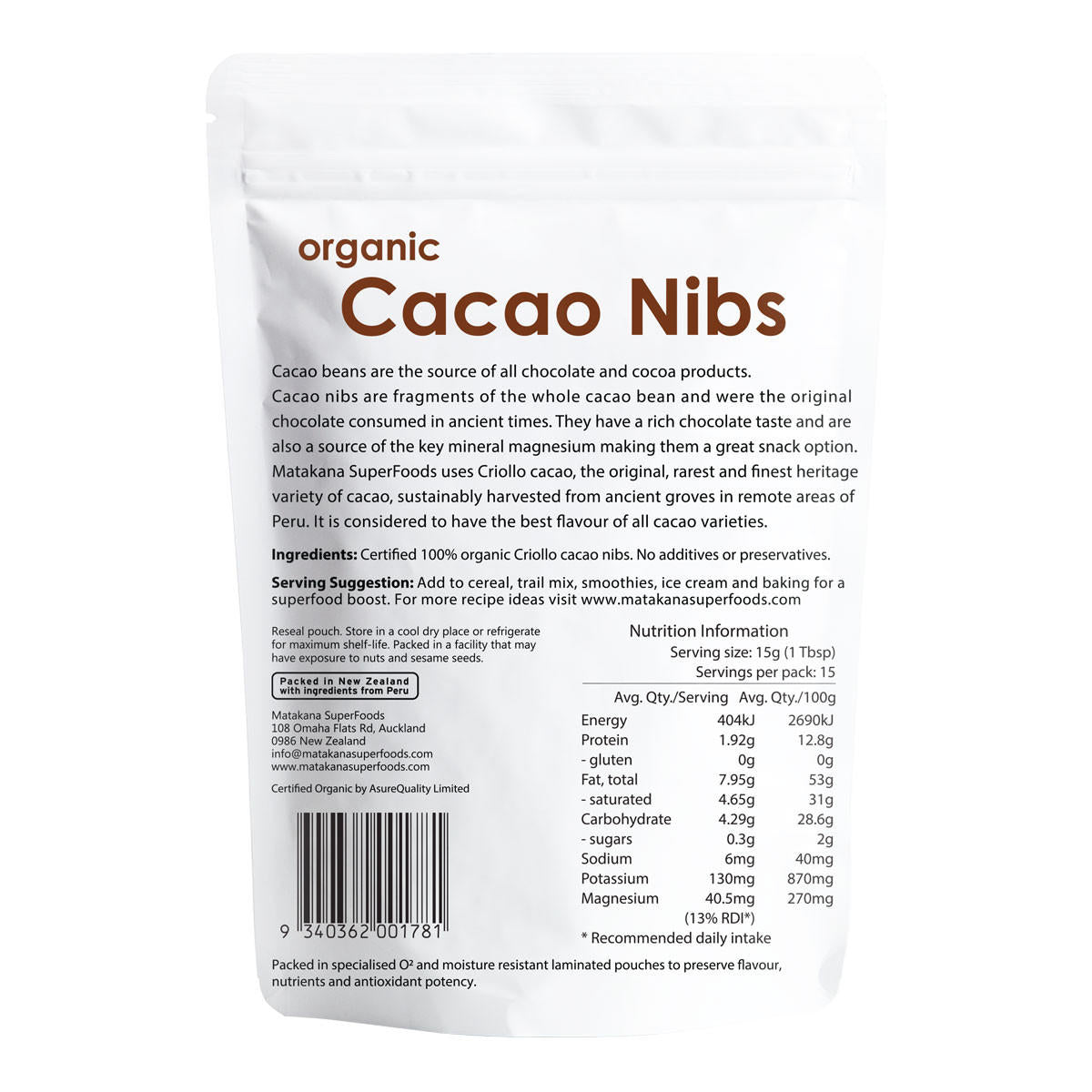 Matakana Superfoods Cacao Nibs Organic Criollo Heritage_2