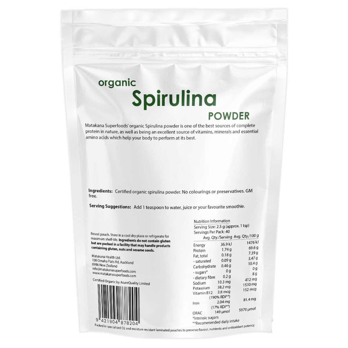 Matakana Superfoods Spirulina Organic Powder _2