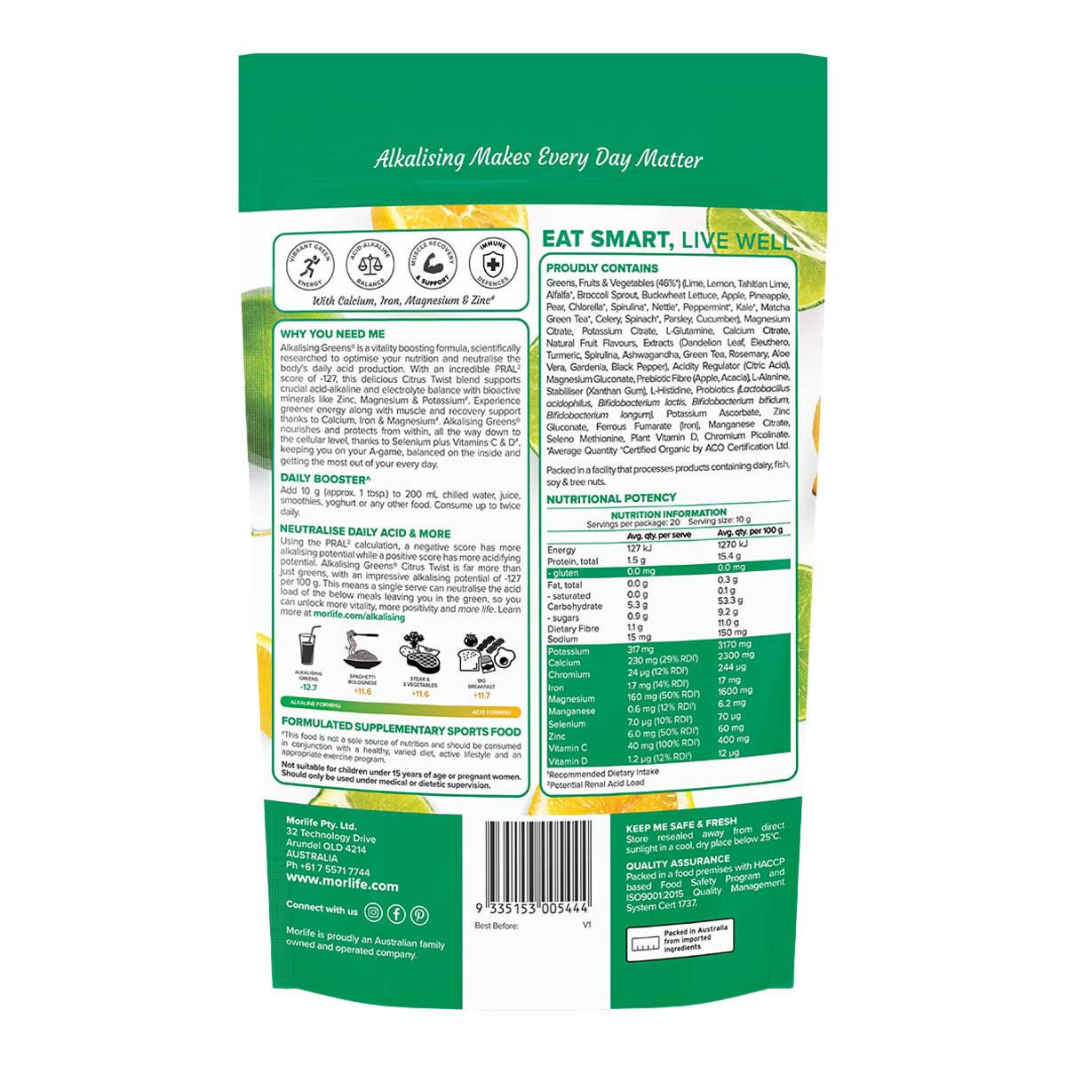 Morlife Alkalising Greens Citrus Twist_2