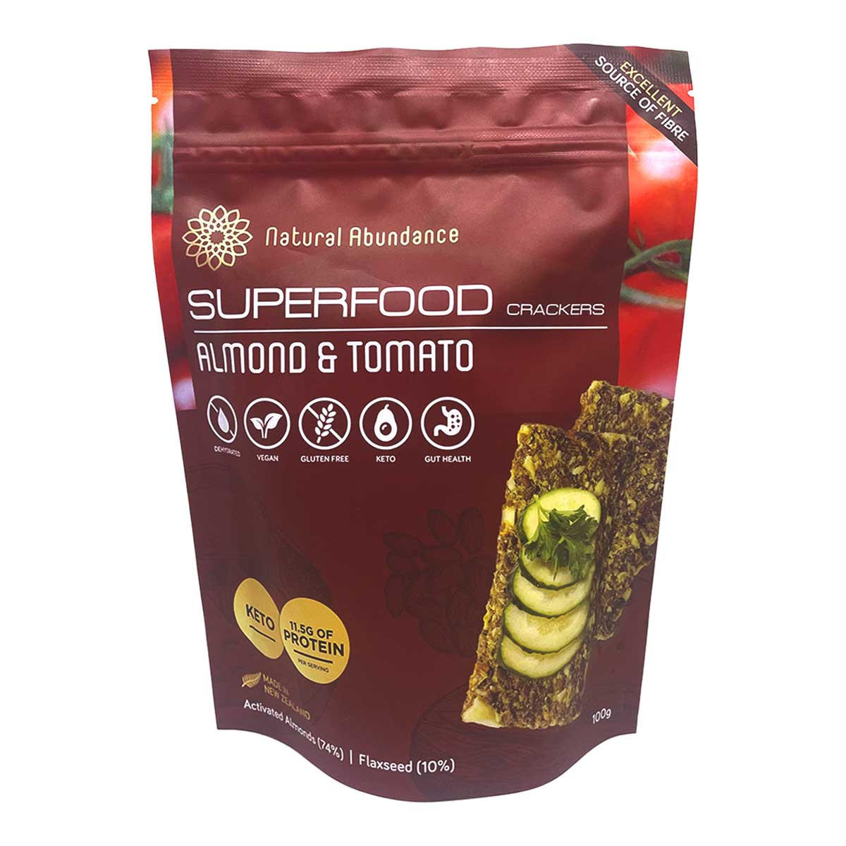 Natural Abundance Superfood Crackers - Almond and Tomato_1