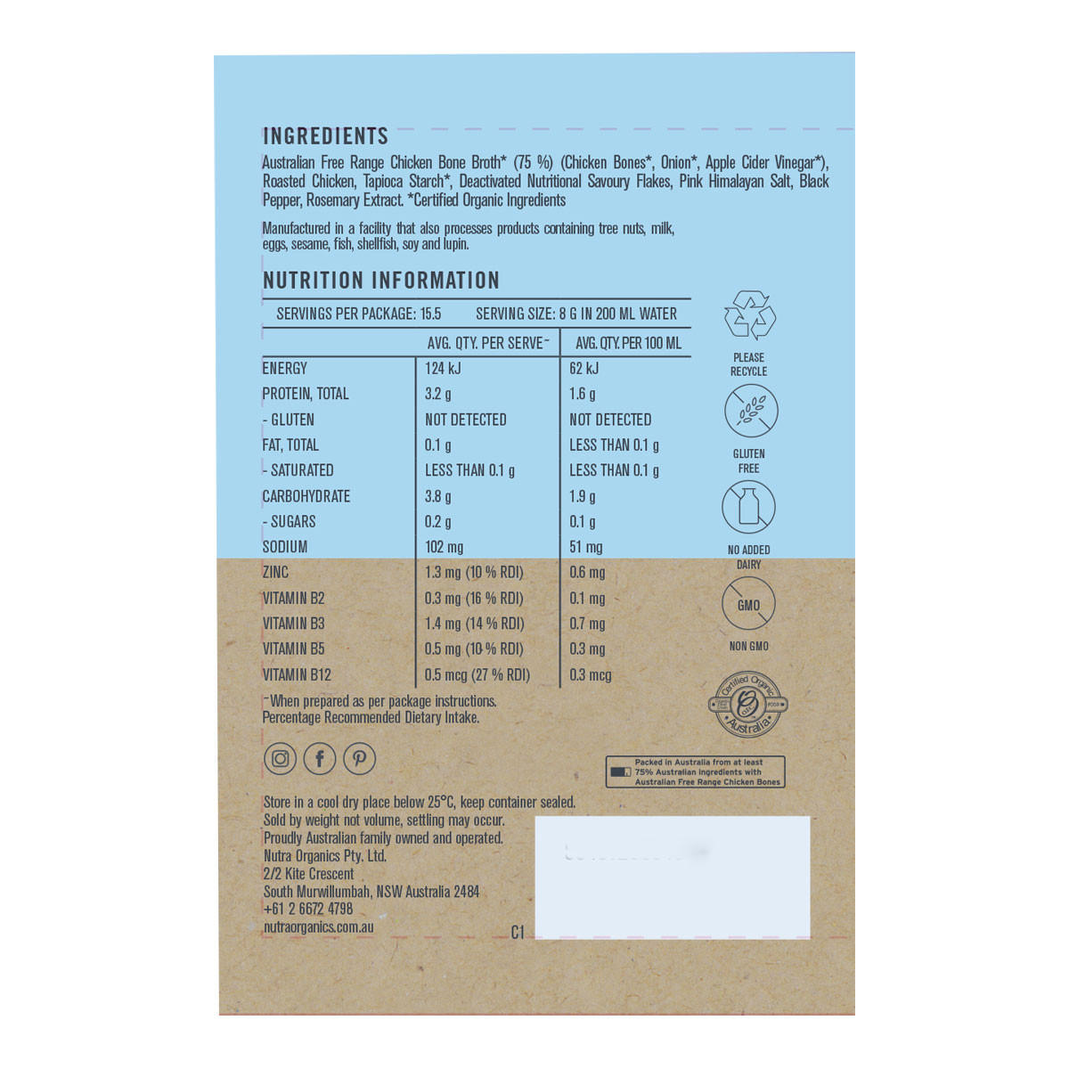 Nutra Organics Chicken Bone Broth - Homestyle Original_2