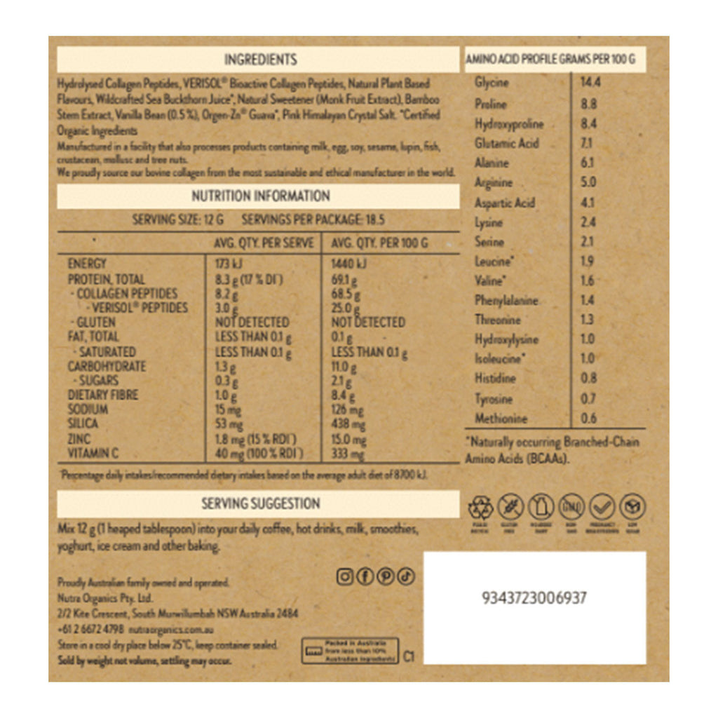 Nutra Organics Collagen Beauty - Vanilla _2