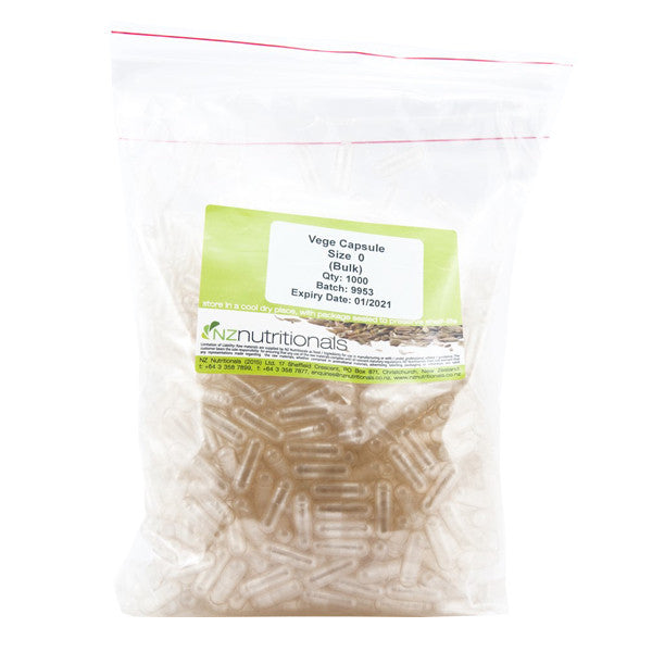 NZ Nutritionals Empty Vegie Capsules - Size 0_1
