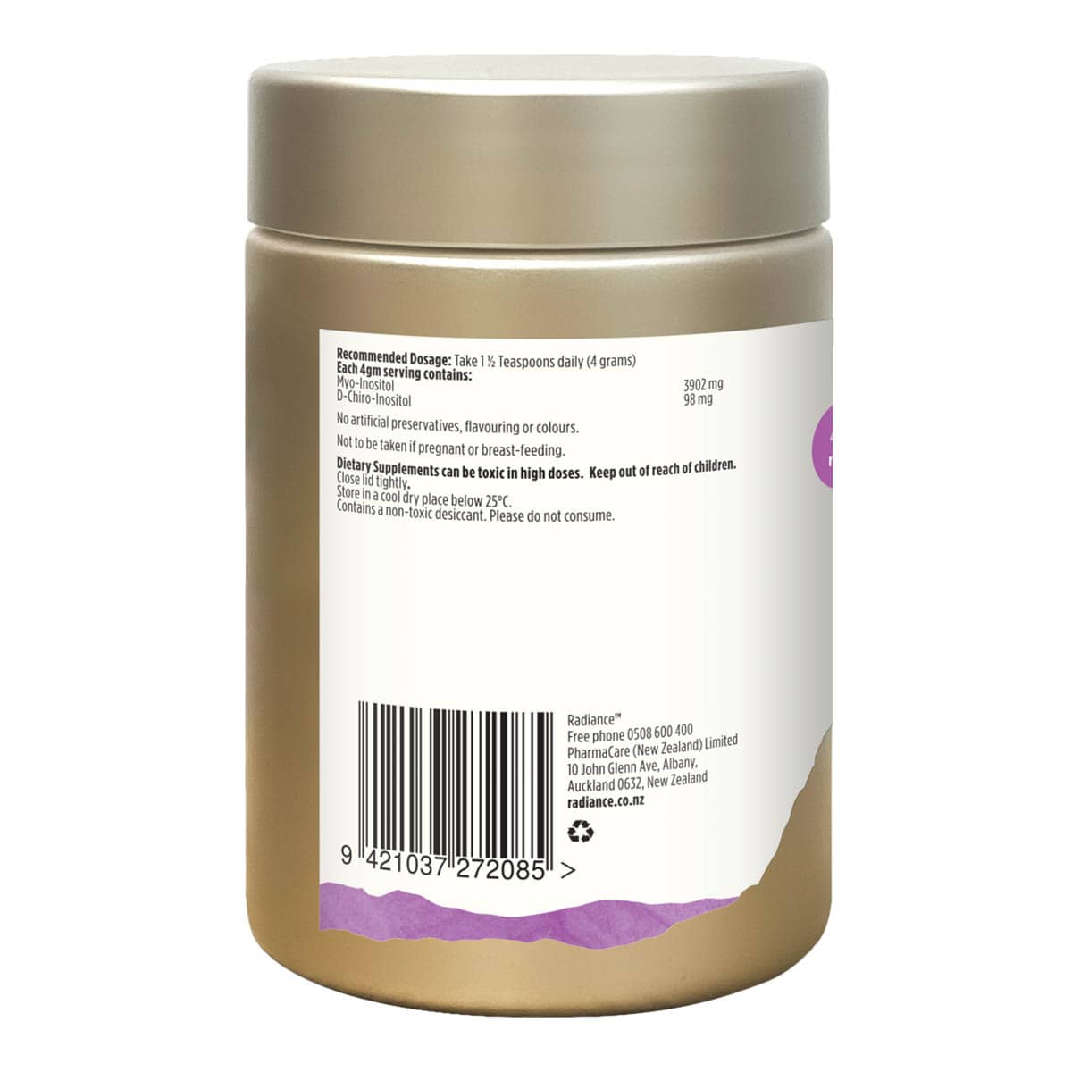 Back of Blood Sugar plus with ingredients and directions for use.