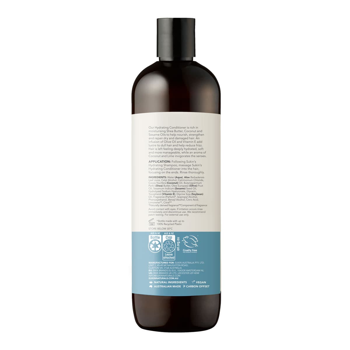 Bottle with a label on a white background.
