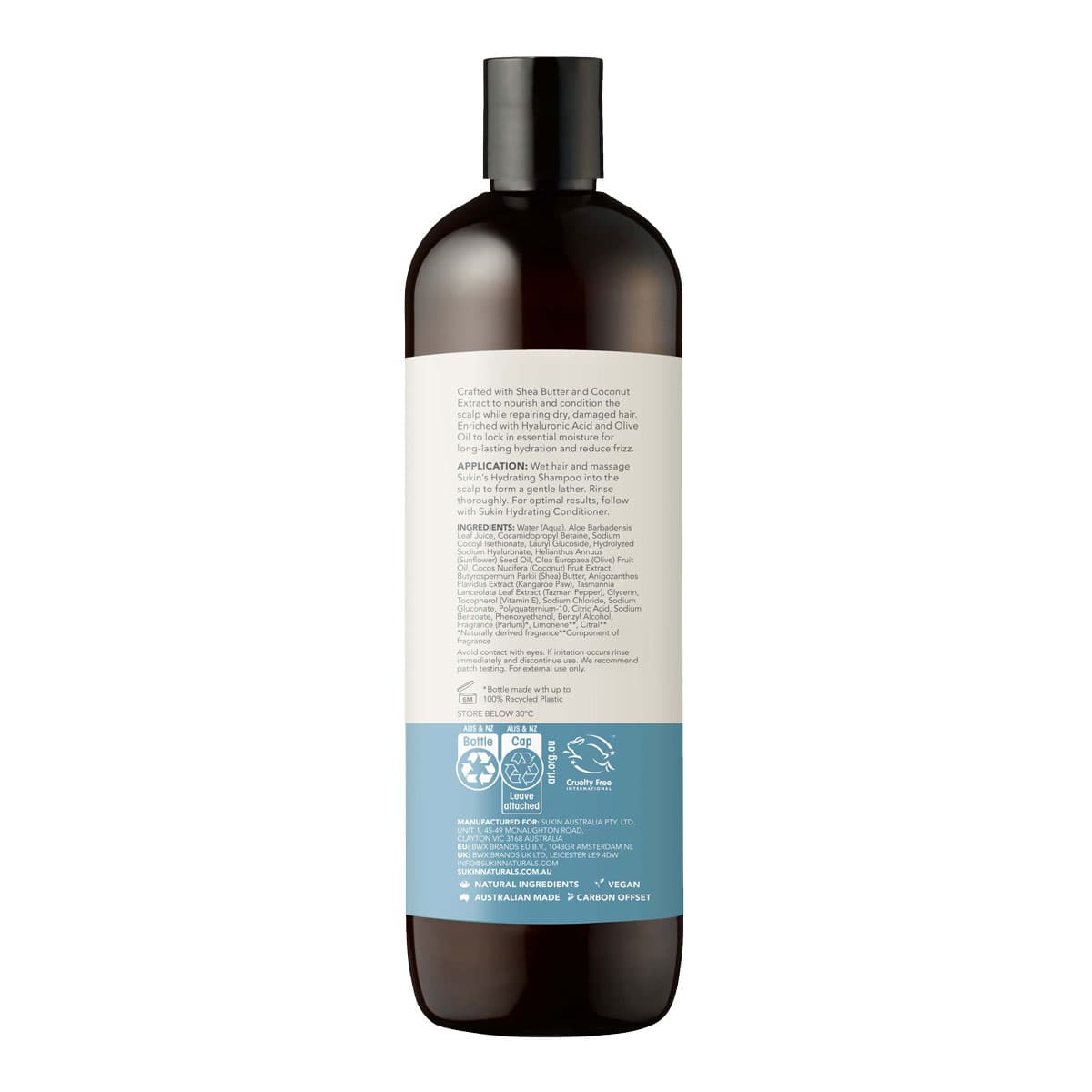 Bottle with a label on a white background.