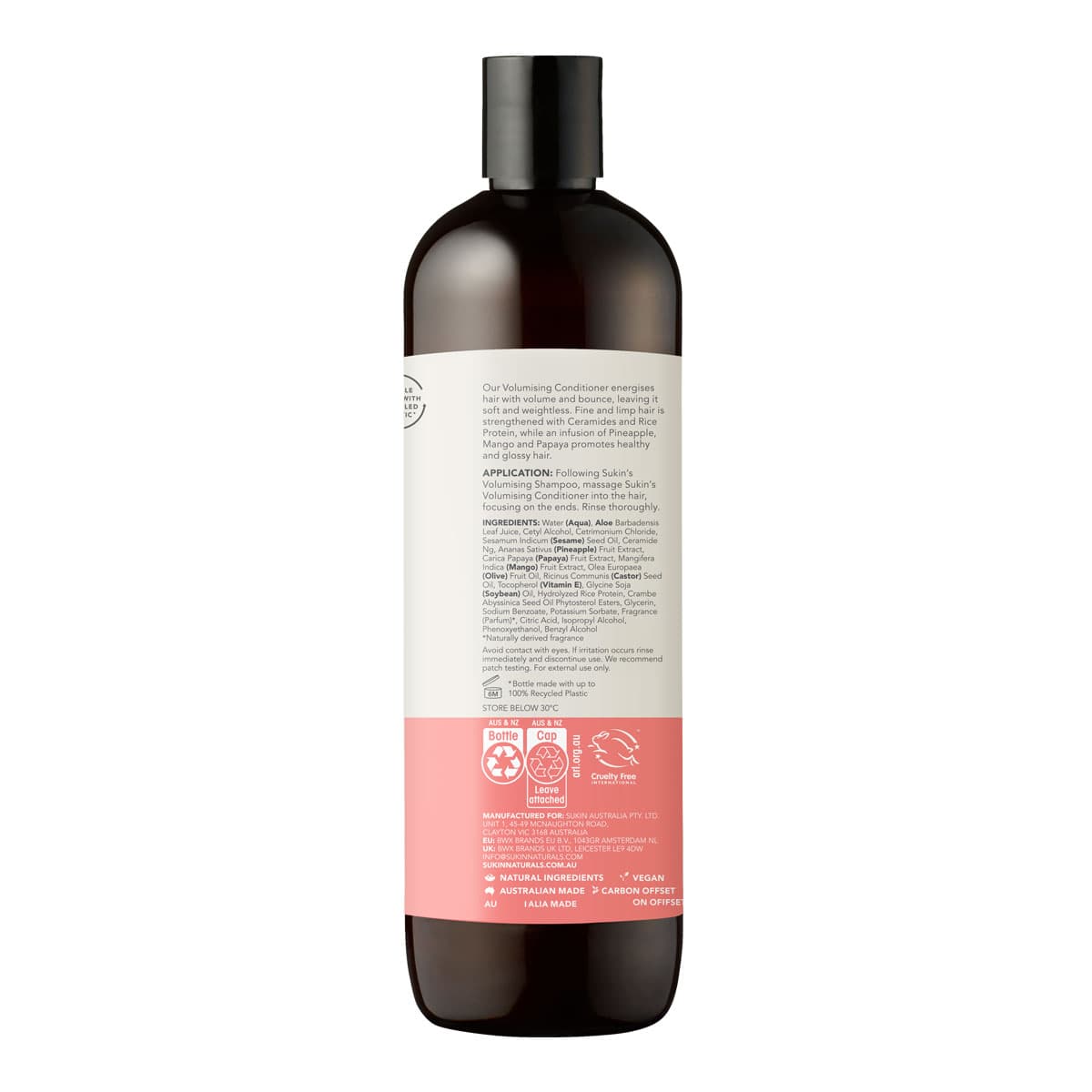 Bottle with a label on a white background.